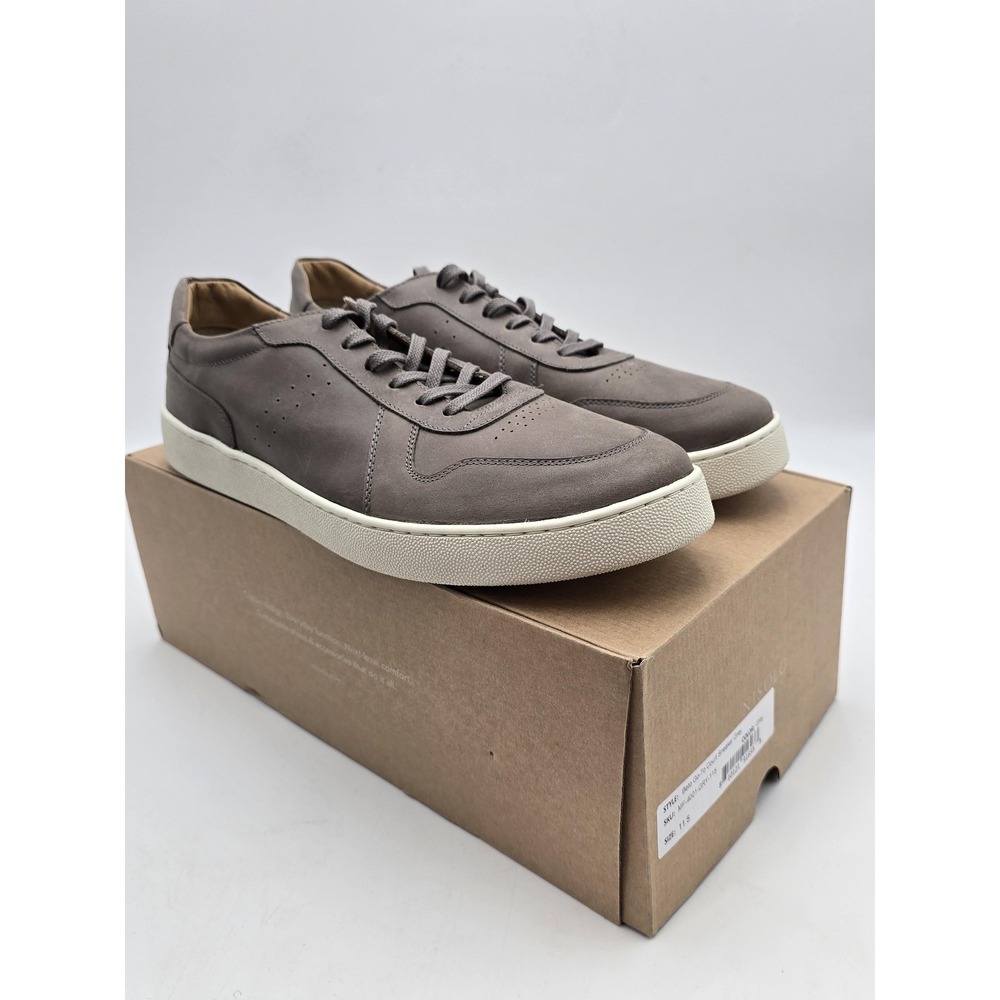 Nisolo Shoes Mens‎ Size 11.5 Gray Beto Go-To Court Casual Leather Sneaker New